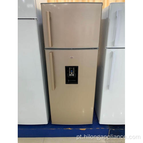 Frigorífico com congelador superior com porta dupla e dispensador de água